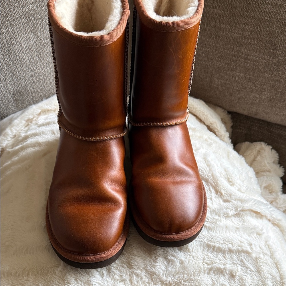 UGG Chestnut Leather Boots - Picture 2 of 7